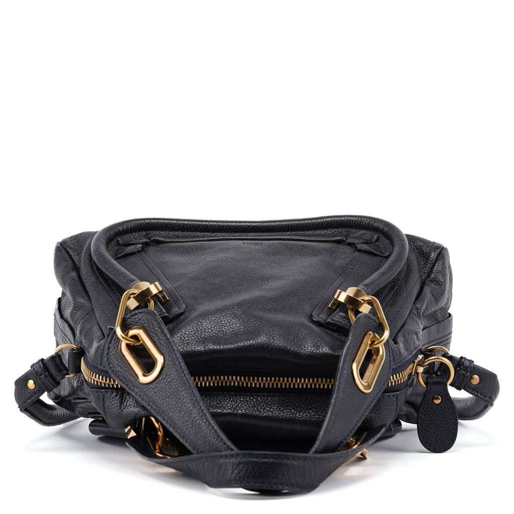 Navy Leather Paraty 2-Way Shoulder Bag
