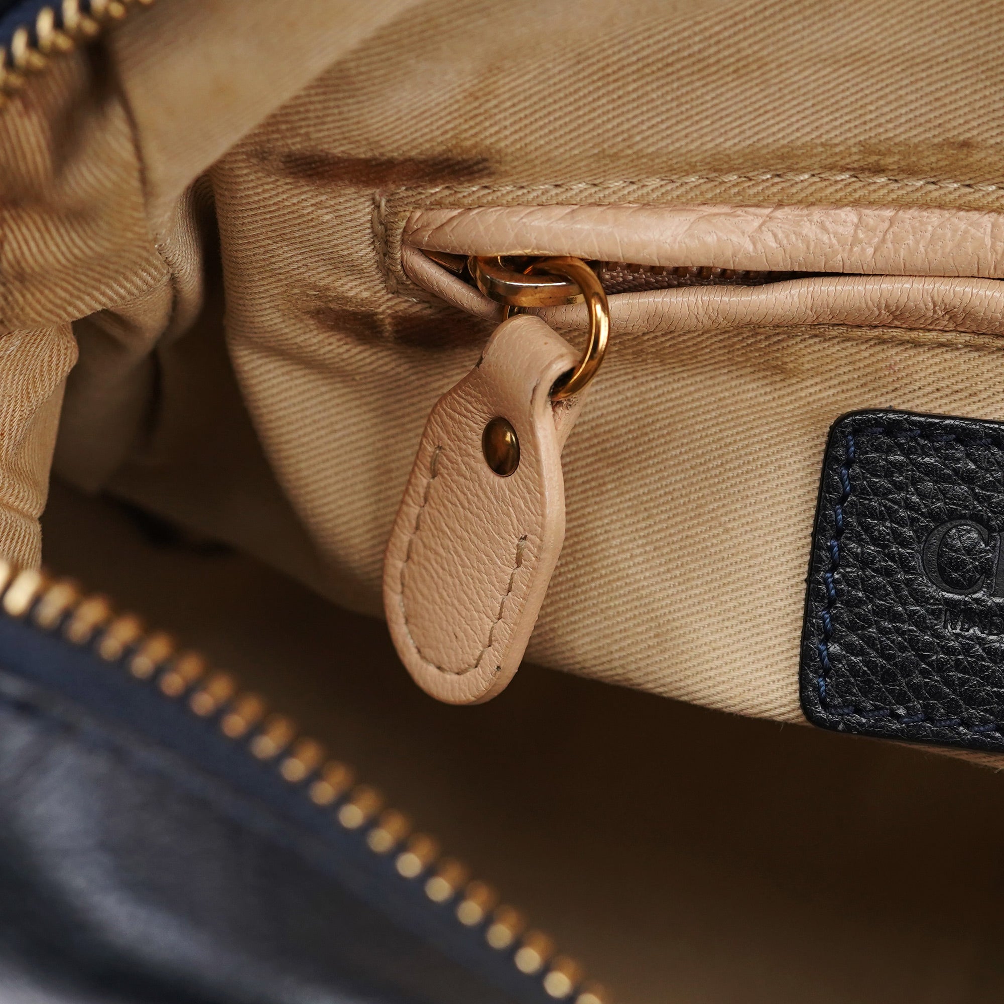 Navy Leather Paraty 2-Way Shoulder Bag