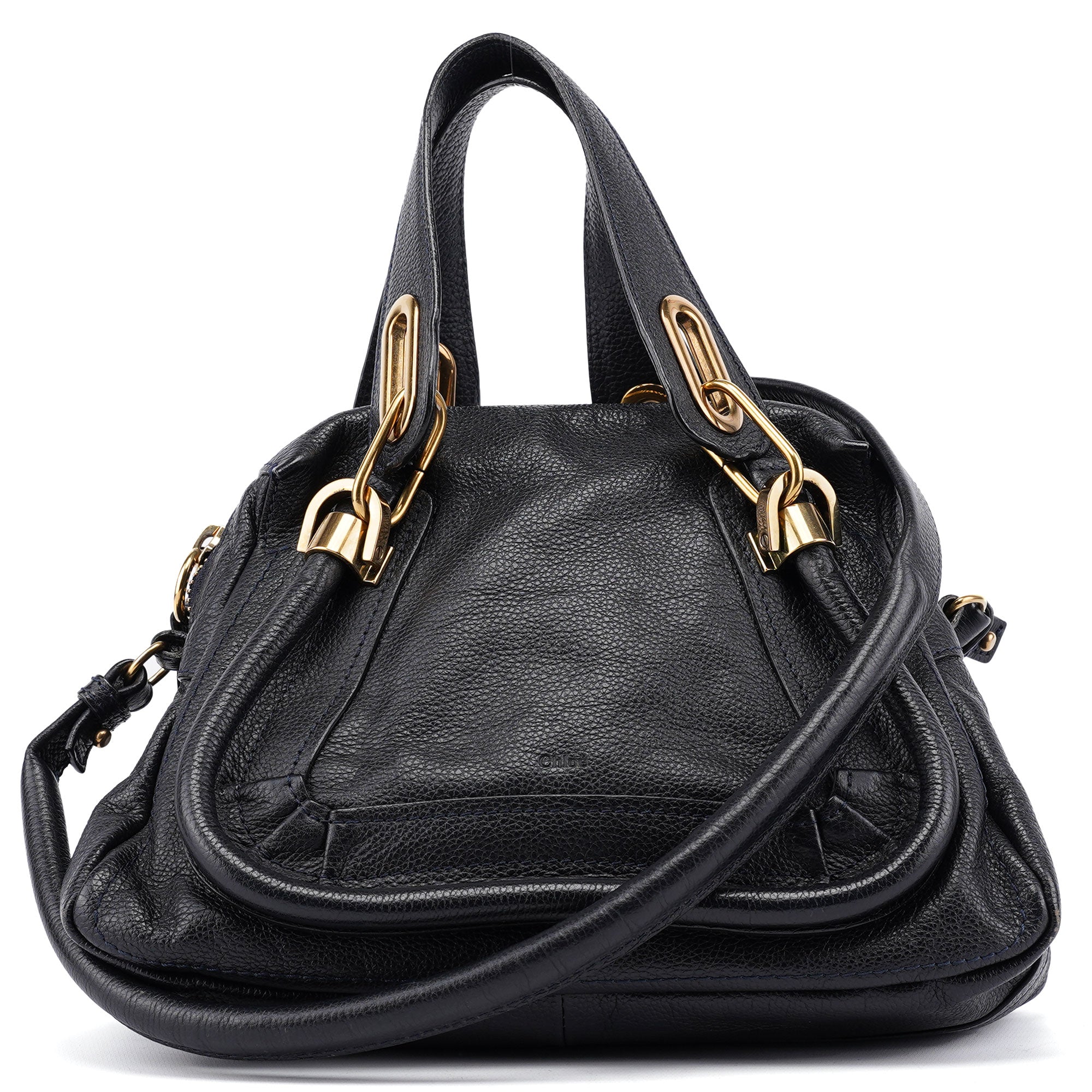 Navy Leather Paraty 2-Way Shoulder Bag