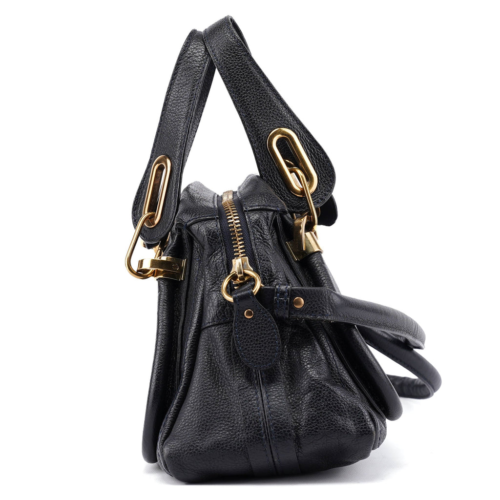 Navy Leather Paraty 2-Way Shoulder Bag