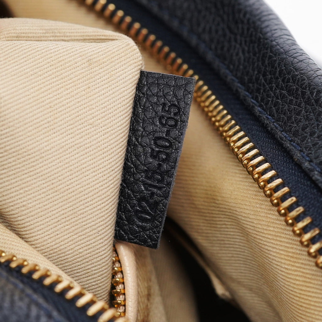 Navy Leather Paraty 2-Way Shoulder Bag