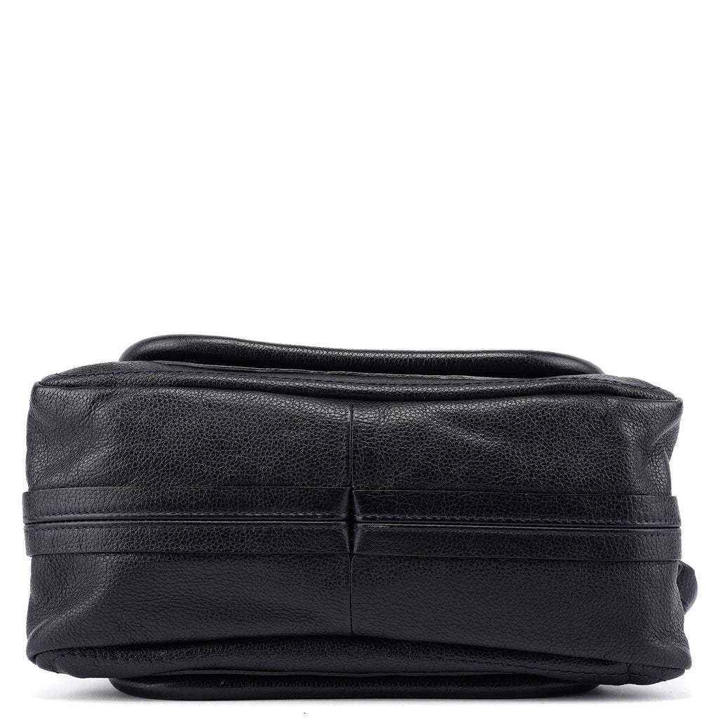 Navy Leather Paraty 2-Way Shoulder Bag