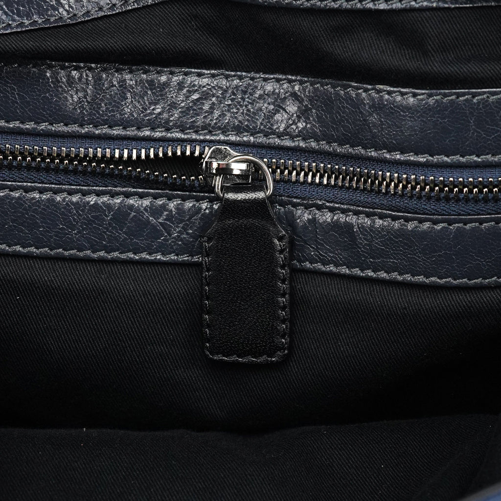 Navy Leather Quilted 2-Way Tote Bag