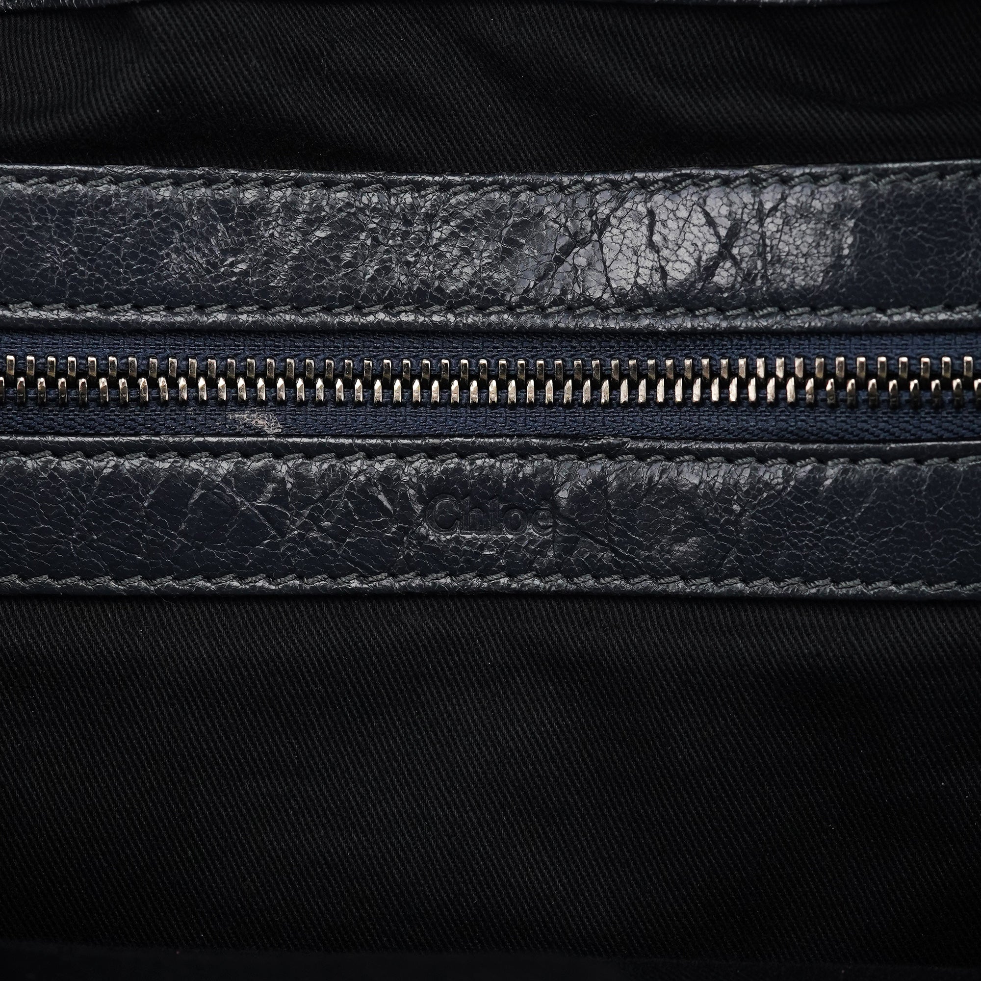 Navy Leather Quilted 2-Way Tote Bag