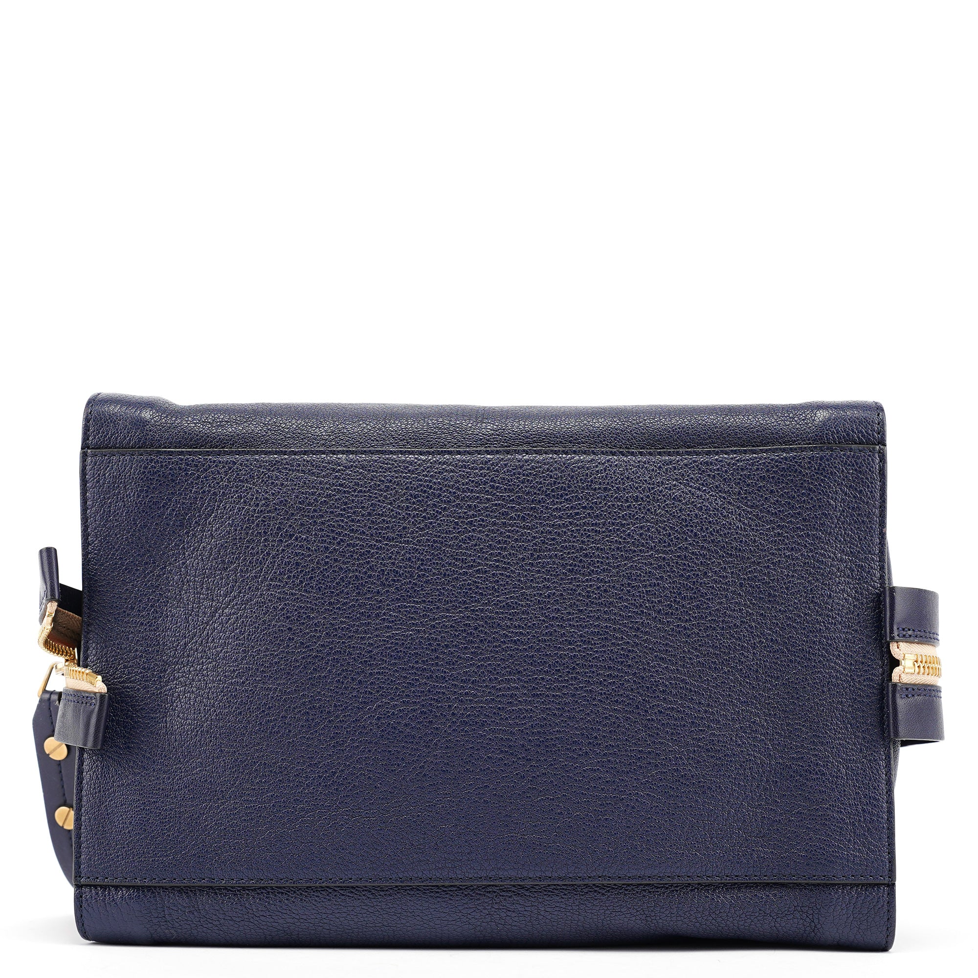 Navy Leather Tote Bag