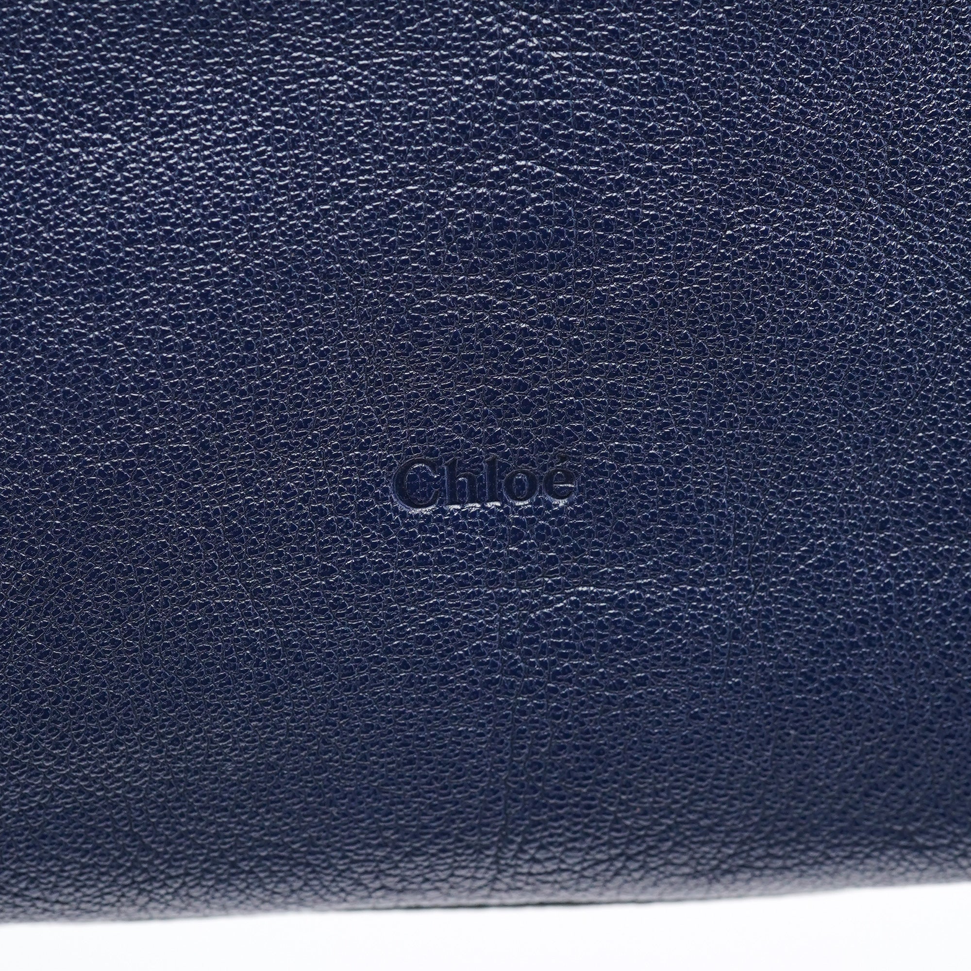 Navy Leather Tote Bag