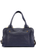 Navy Leather Tote Bag