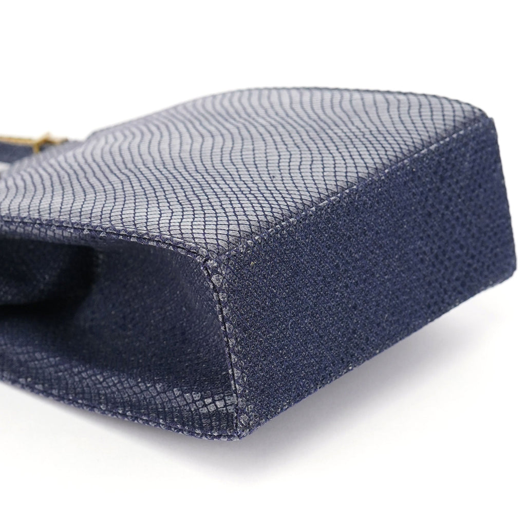 Navy Lizard Embossed Mini Handbag