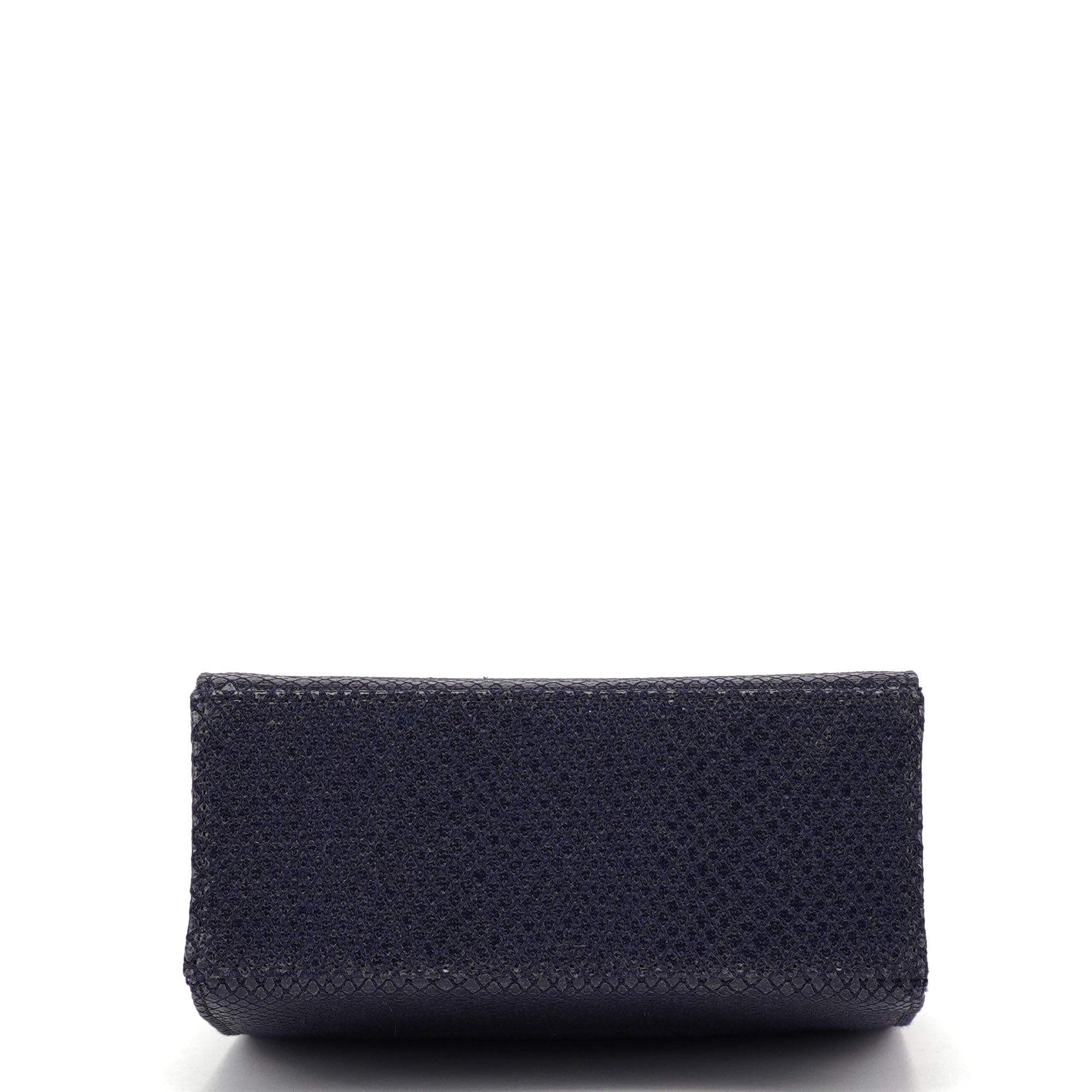 Navy Lizard Embossed Mini Handbag