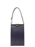 Navy Lizard Embossed Mini Handbag