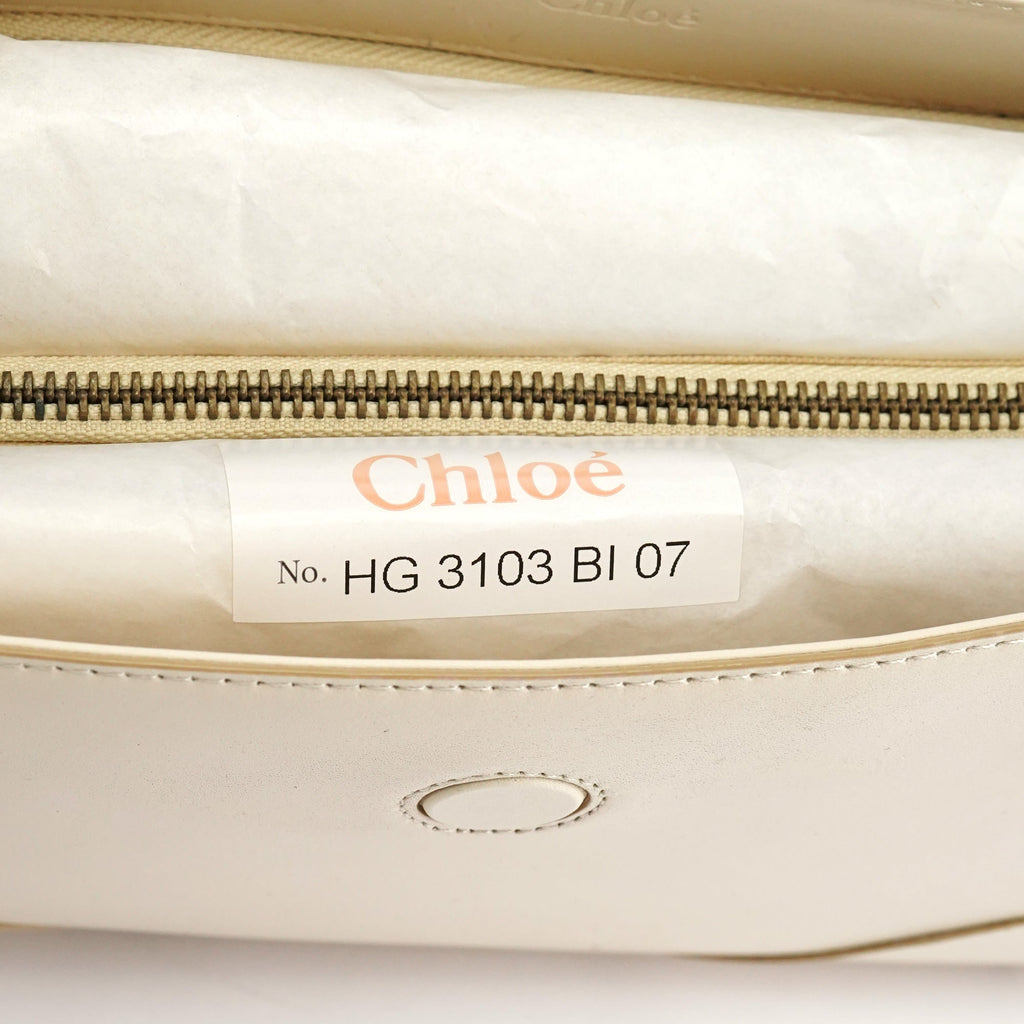 Off White Leather Flap Shoulder Bag