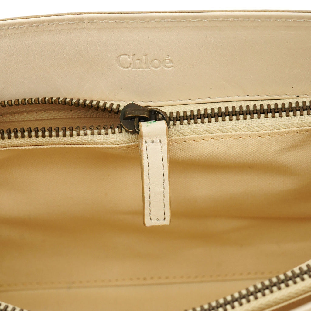 Off White Leather Flap Shoulder Bag