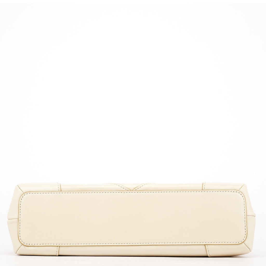 Off White Leather Flap Shoulder Bag