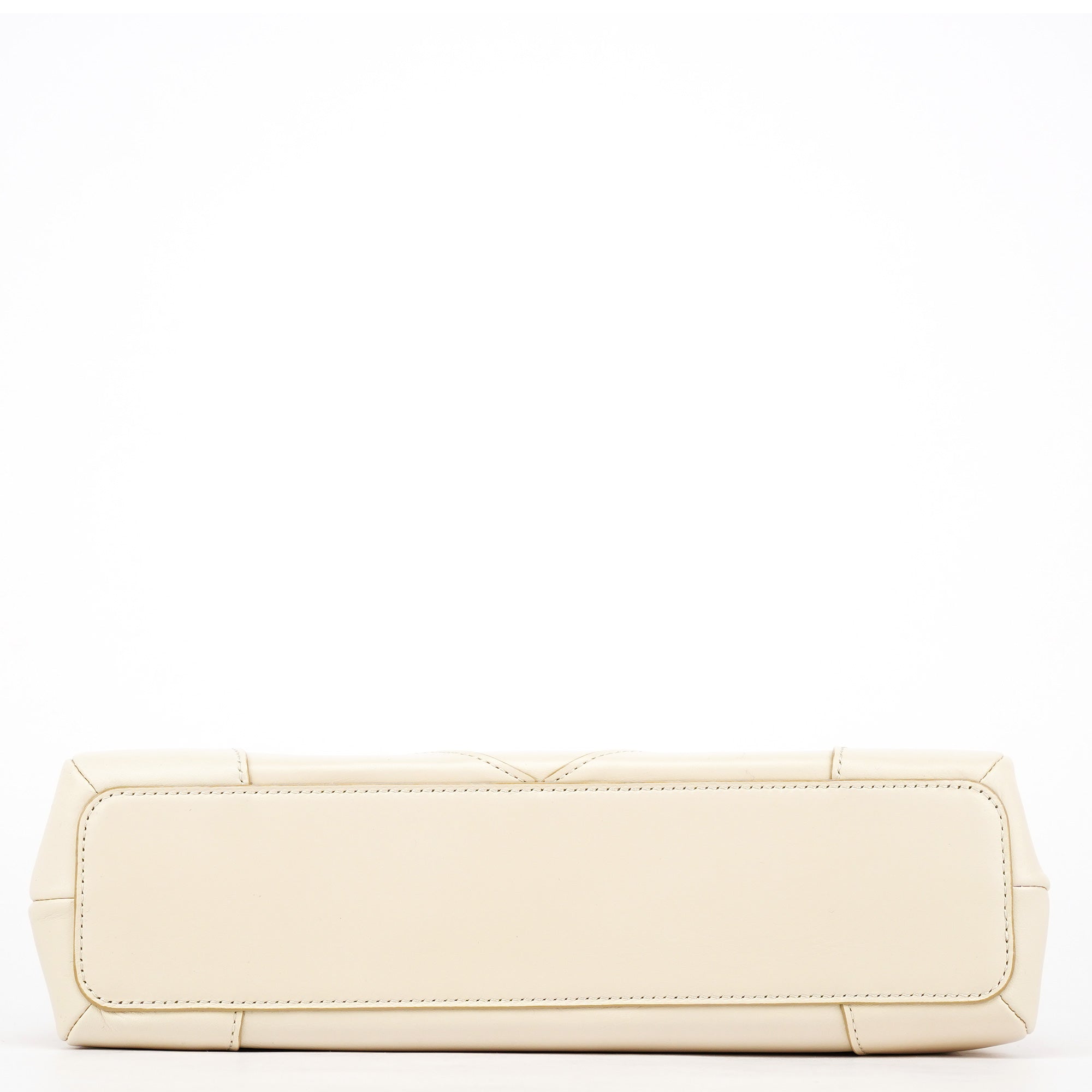 Off White Leather Flap Shoulder Bag