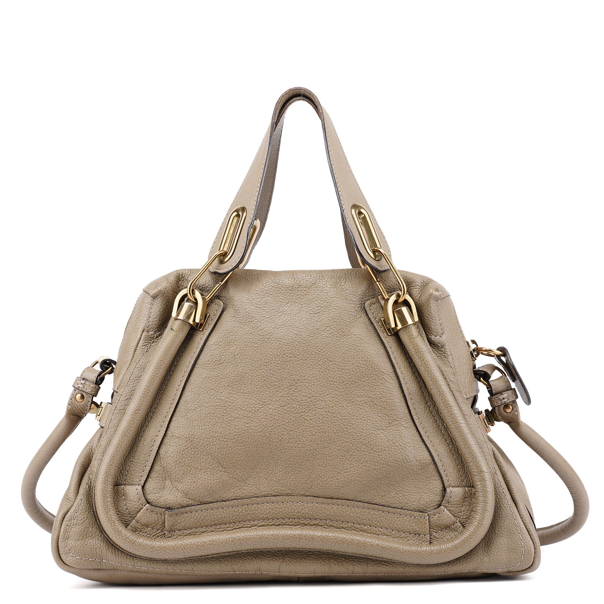 Olive Green Leather Paraty 2-Way Shoulder Bag