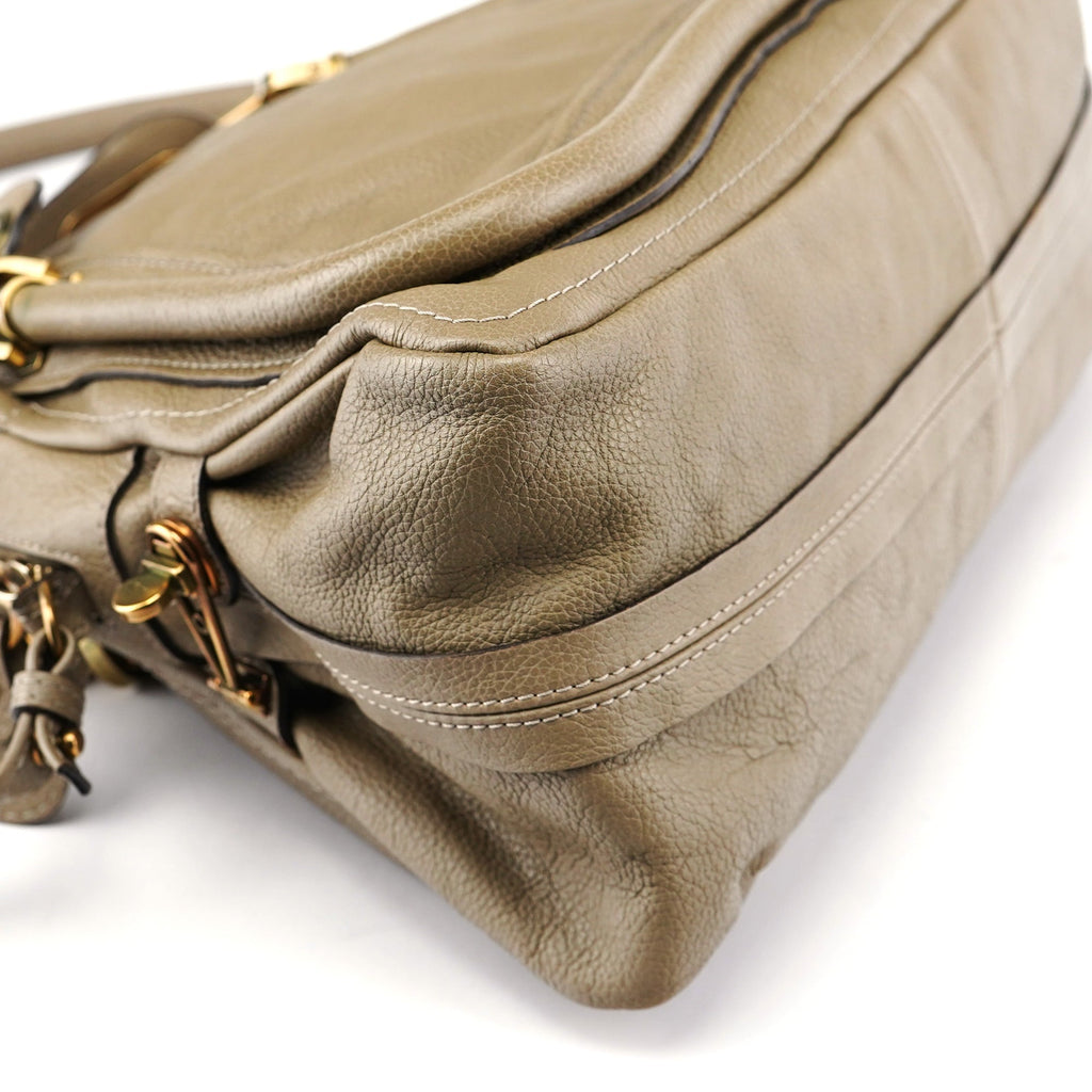 Olive Green Leather Paraty 2-Way Shoulder Bag