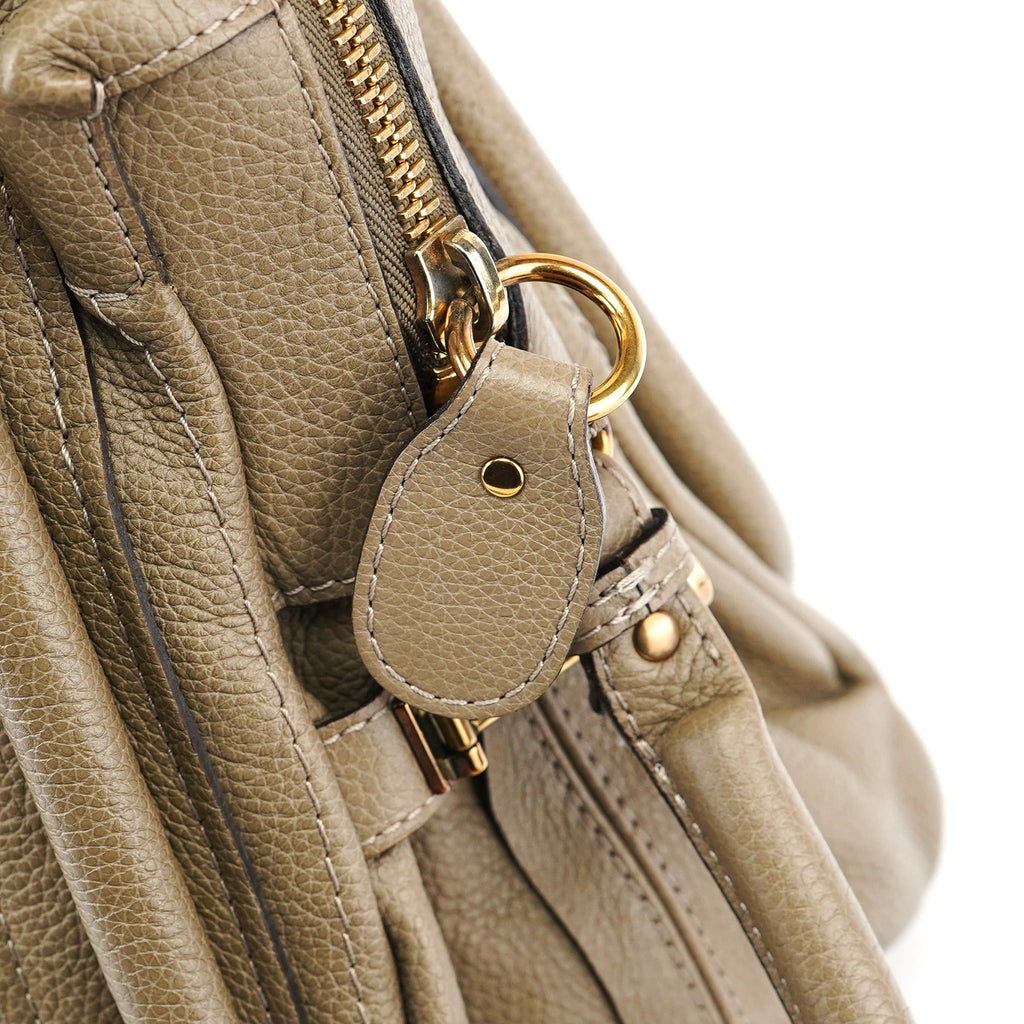 Olive Green Leather Paraty 2-Way Shoulder Bag
