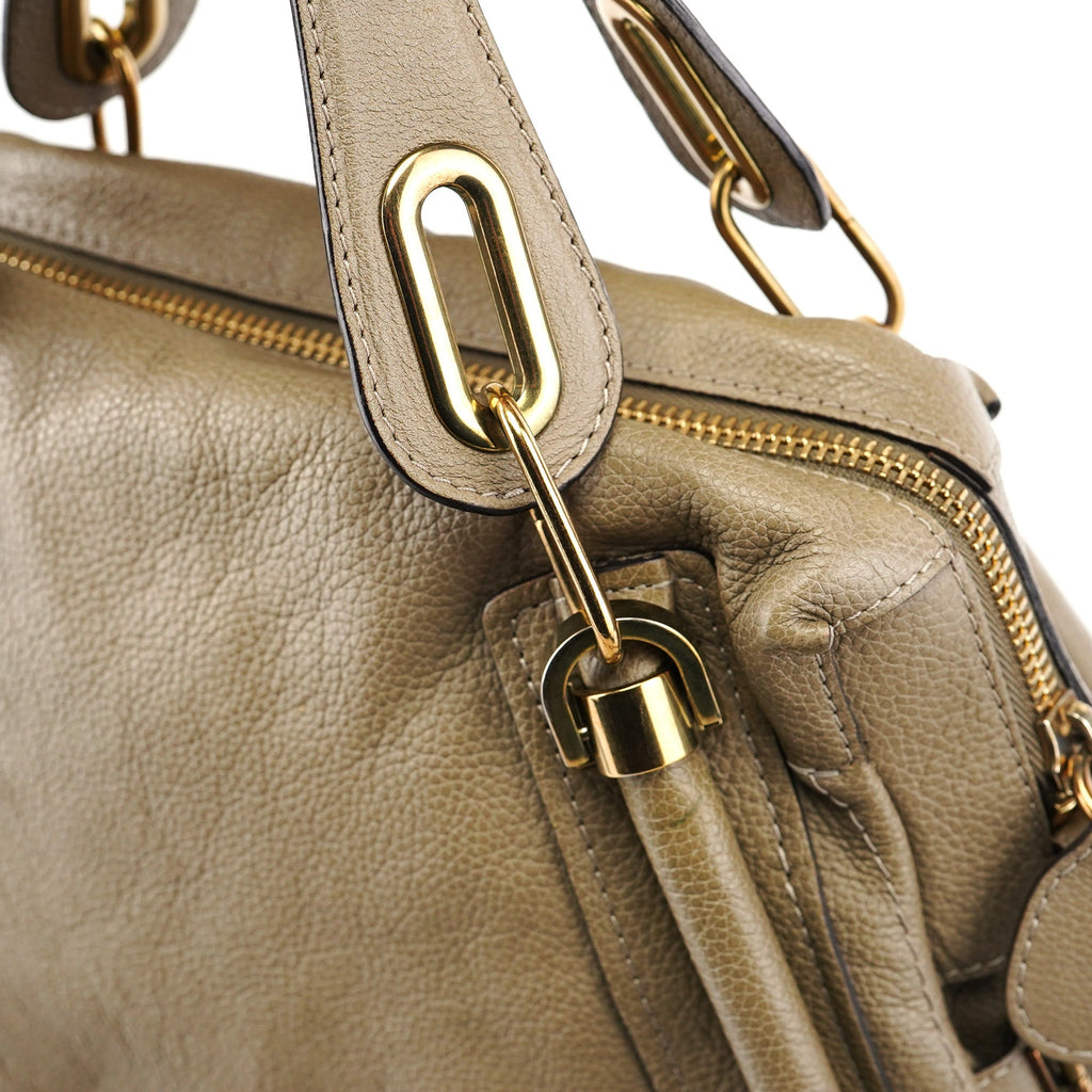 Olive Green Leather Paraty 2-Way Shoulder Bag