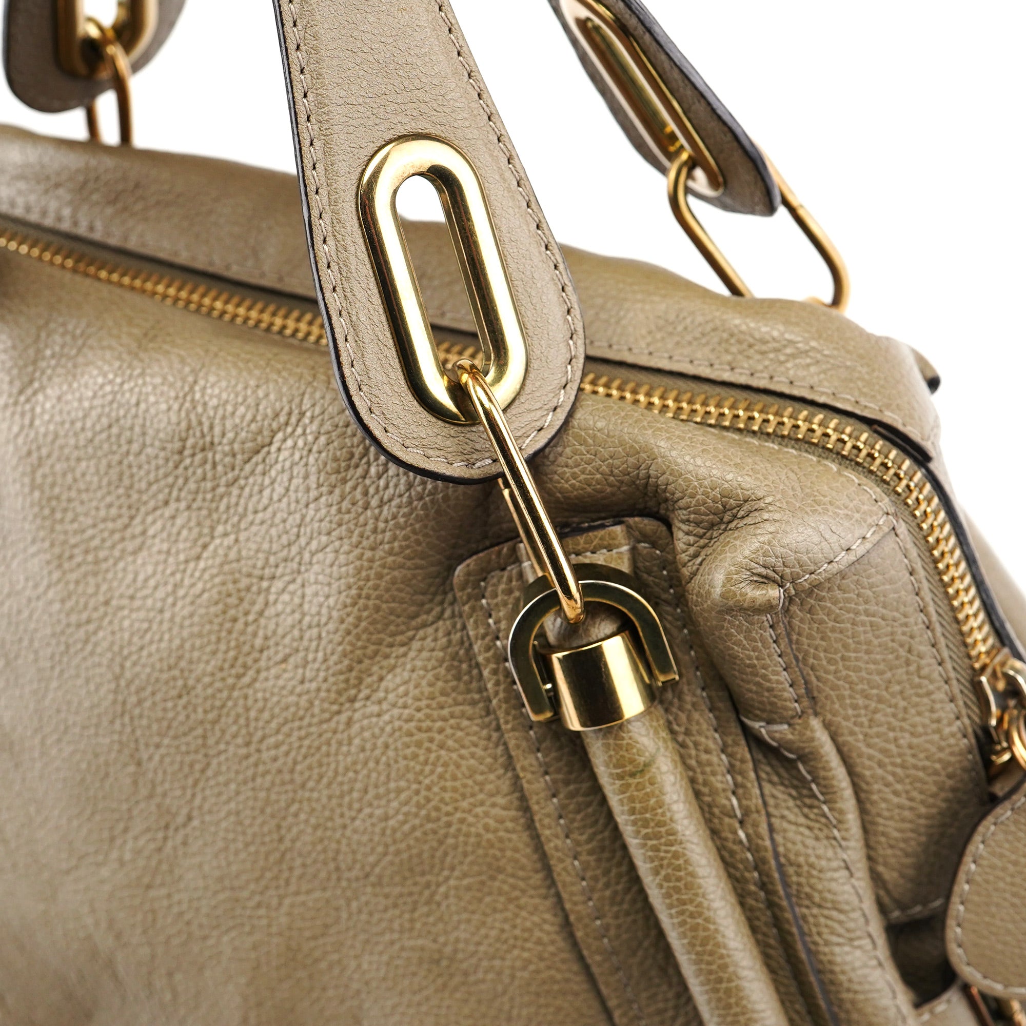 Olive Green Leather Paraty 2-Way Shoulder Bag