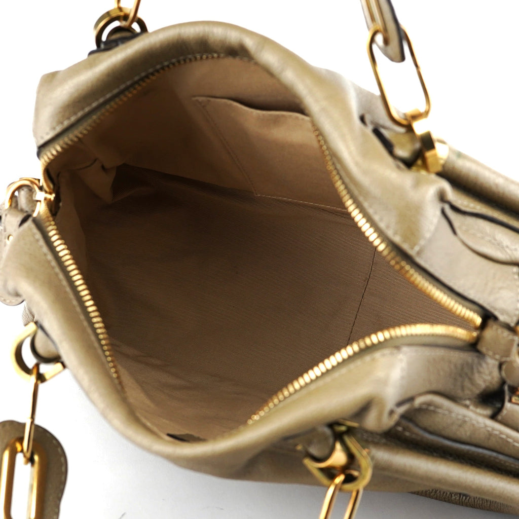 Olive Green Leather Paraty 2-Way Shoulder Bag