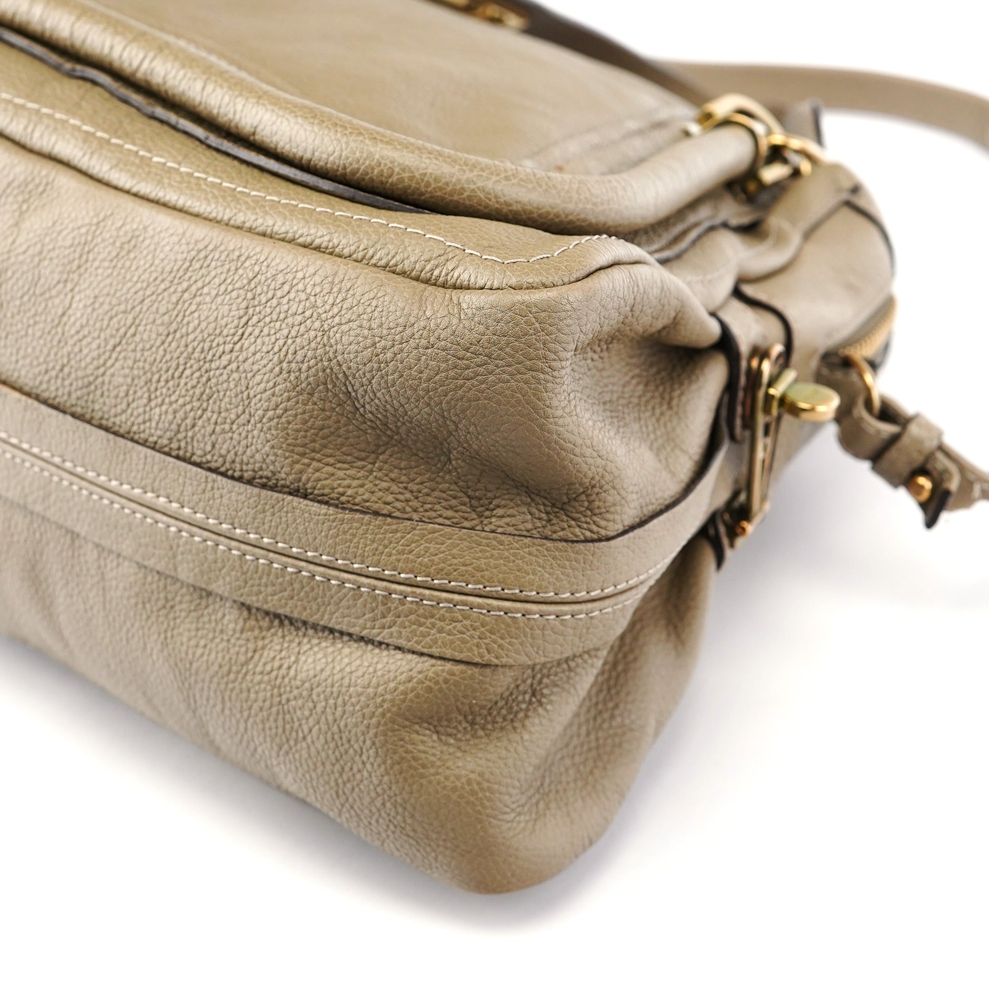 Olive Green Leather Paraty 2-Way Shoulder Bag