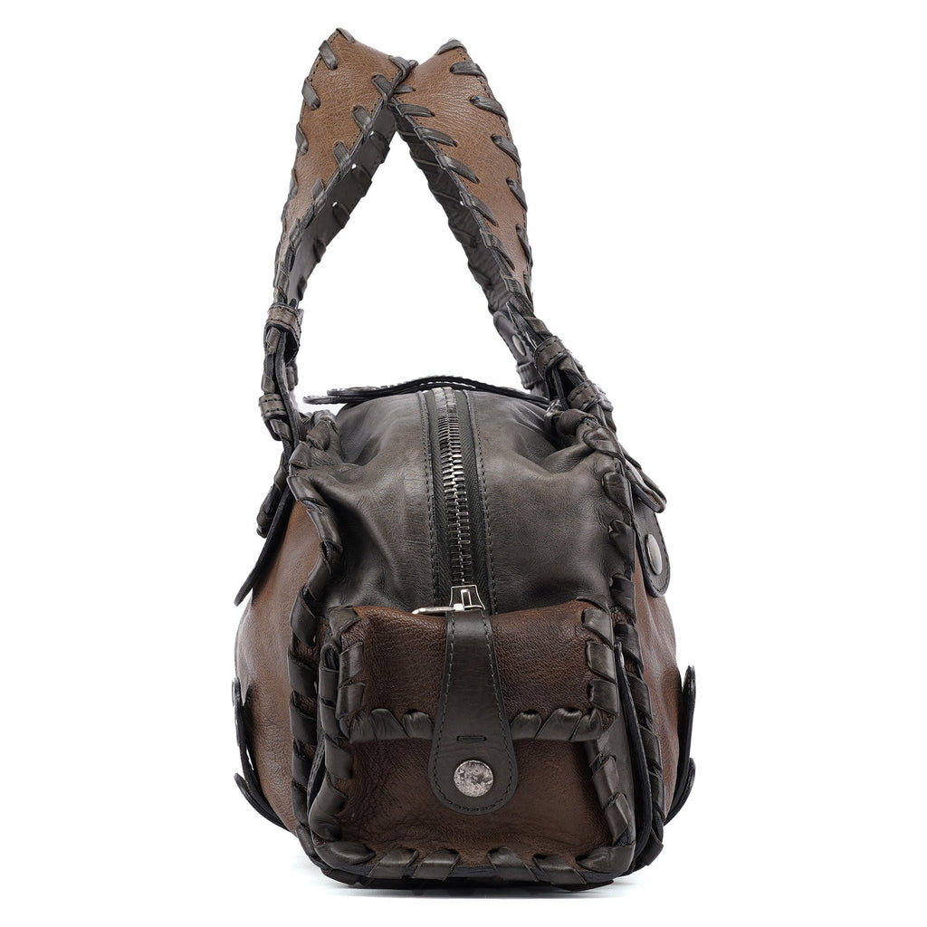 Olive Green Leather Silverado Shoulder Bag