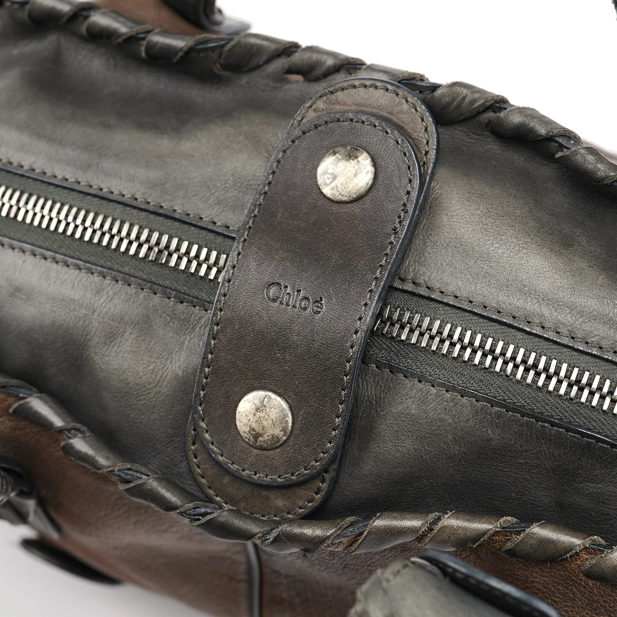 Olive Green Leather Silverado Shoulder Bag