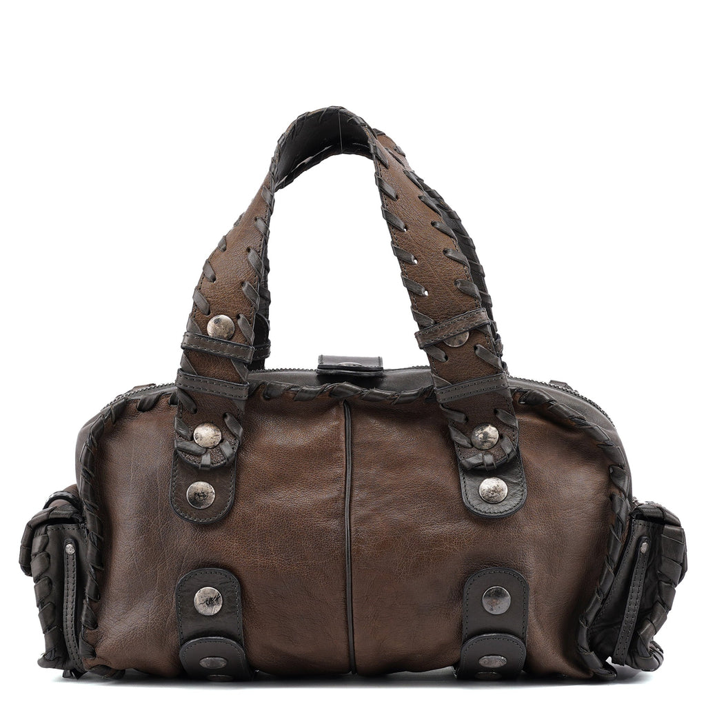 Olive Green Leather Silverado Shoulder Bag
