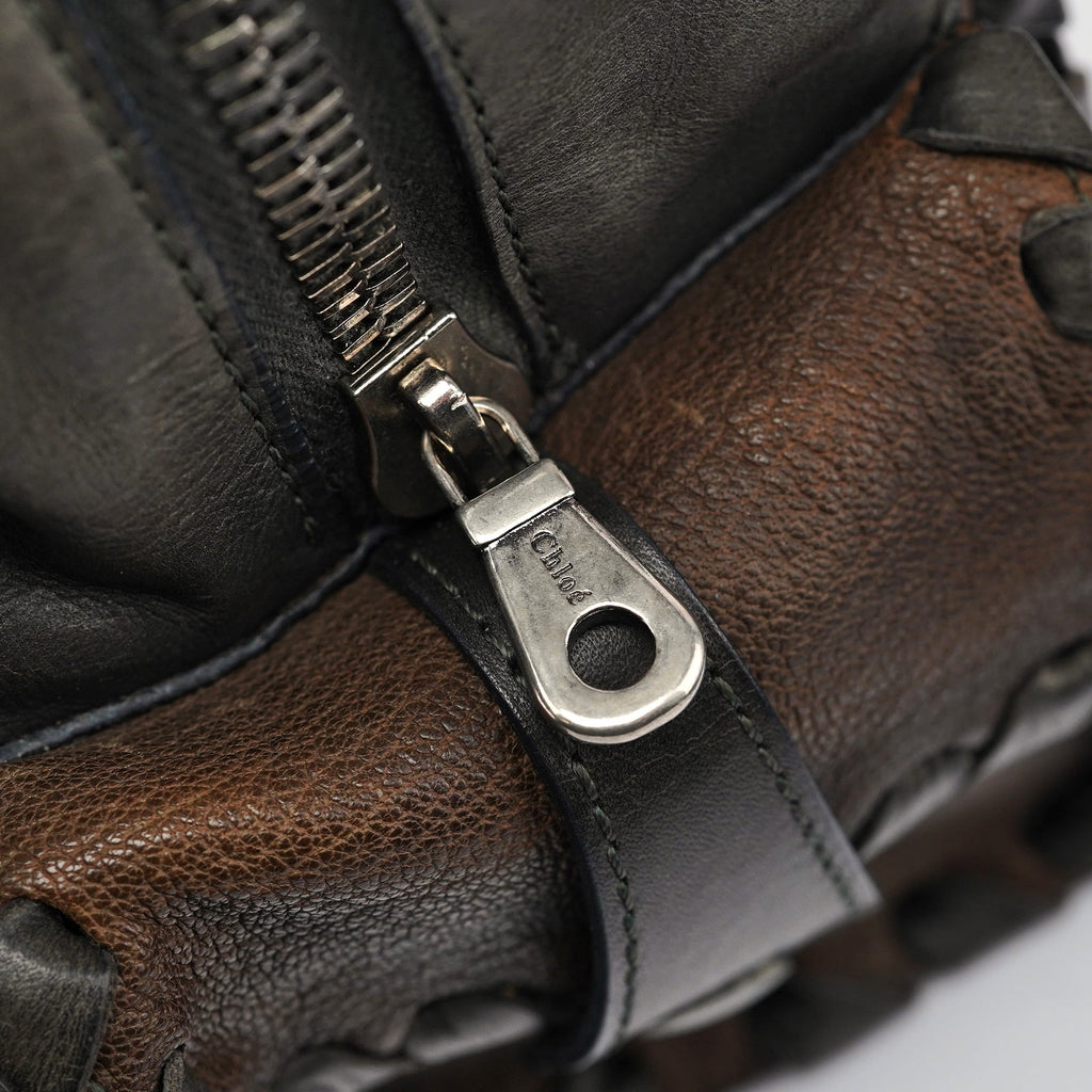 Olive Green Leather Silverado Shoulder Bag