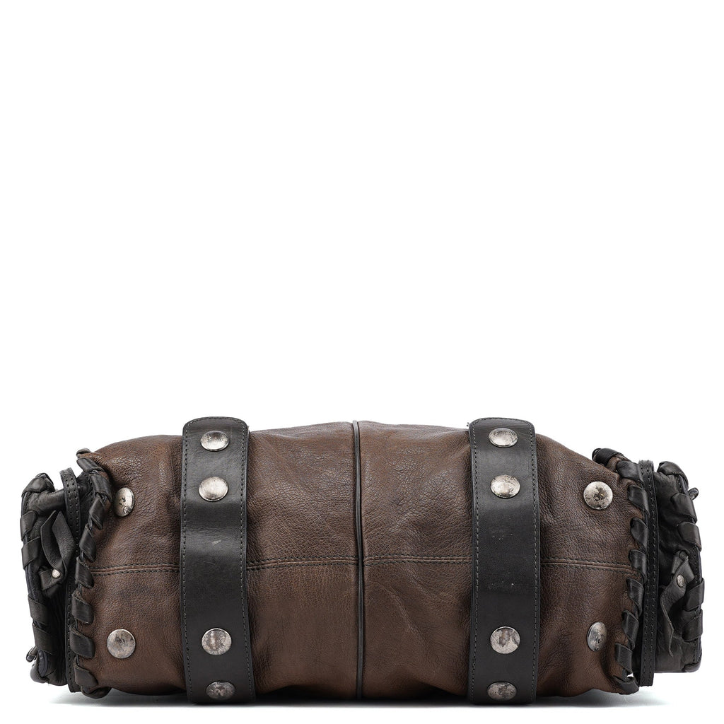 Olive Green Leather Silverado Shoulder Bag