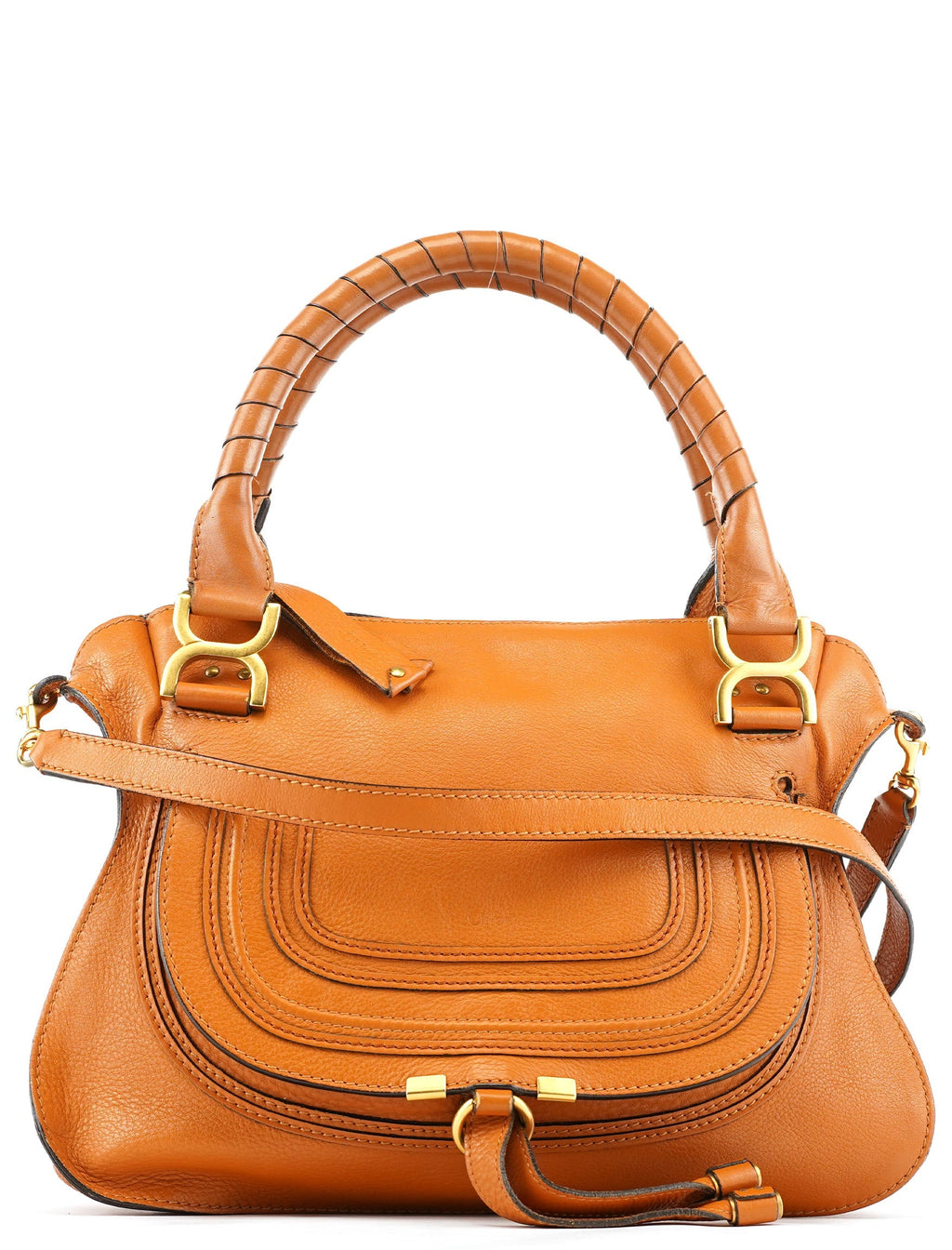 Orange Leather Marcie 2-Way Bag
