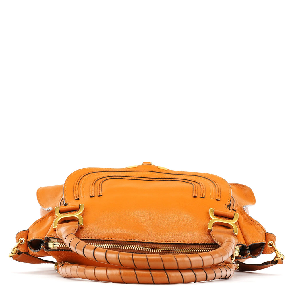 Orange Leather Marcie 2-Way Bag