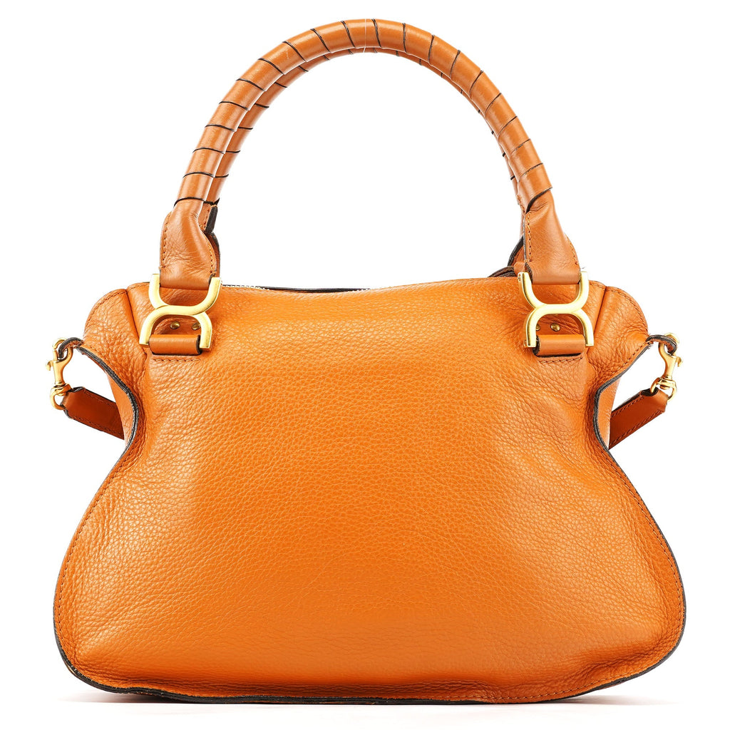 Orange Leather Marcie 2-Way Bag