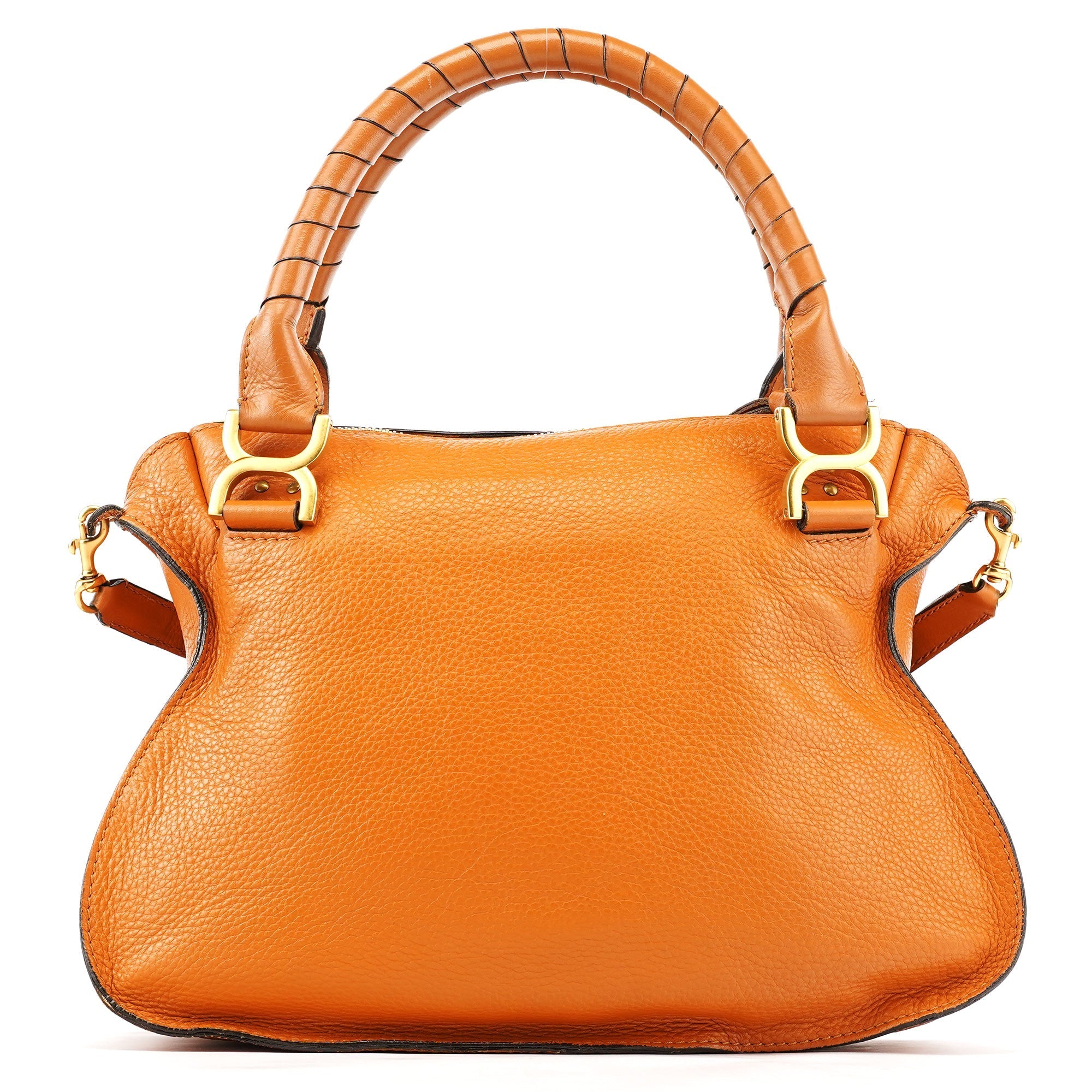 Orange Leather Marcie 2-Way Bag