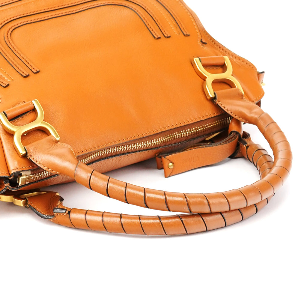 Orange Leather Marcie 2-Way Bag