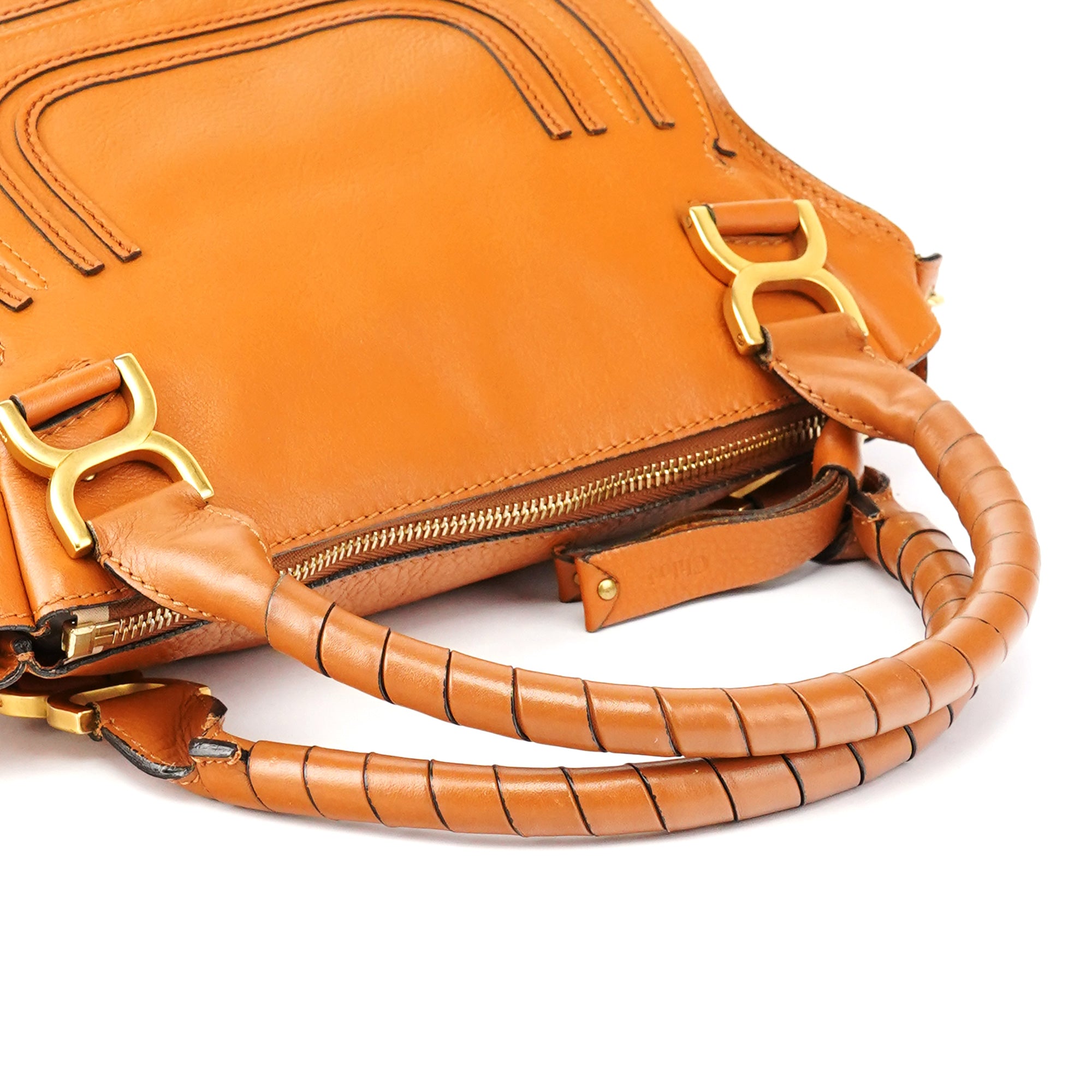 Orange Leather Marcie 2-Way Bag