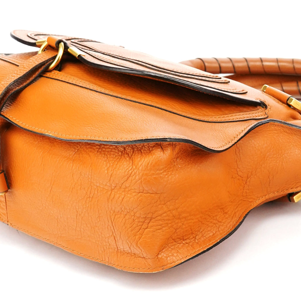 Orange Leather Marcie 2-Way Bag