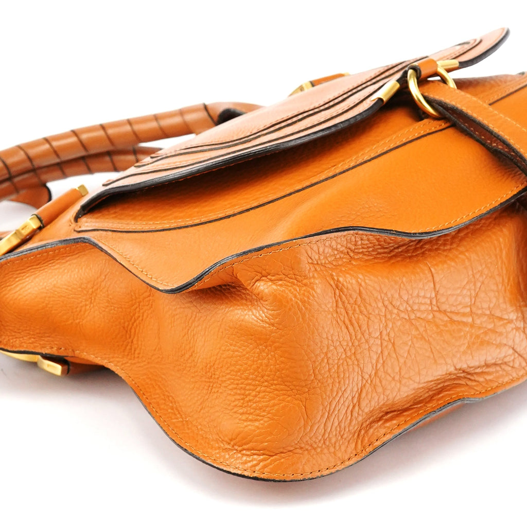 Orange Leather Marcie 2-Way Bag