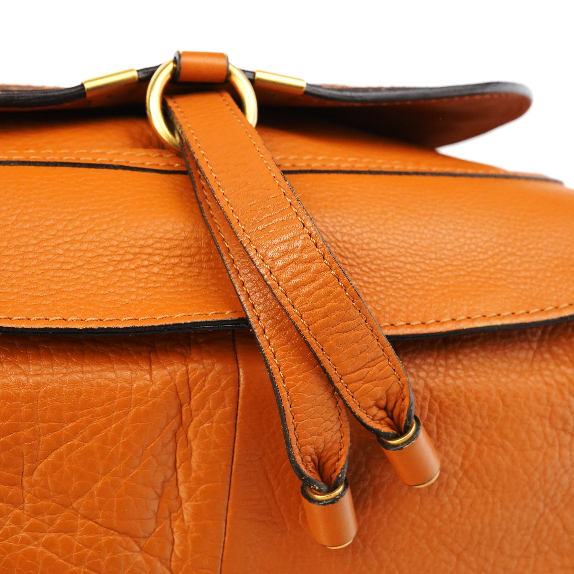 Orange Leather Marcie 2-Way Bag