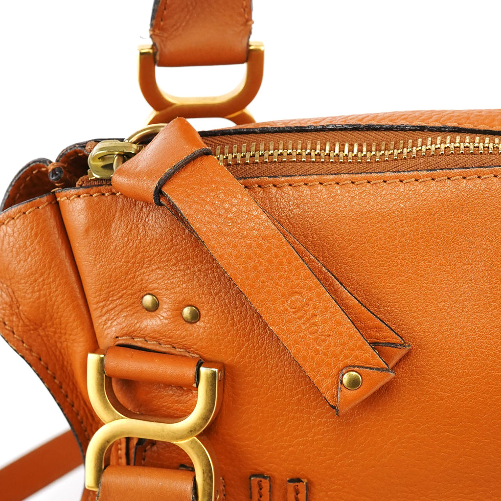 Orange Leather Marcie 2-Way Bag