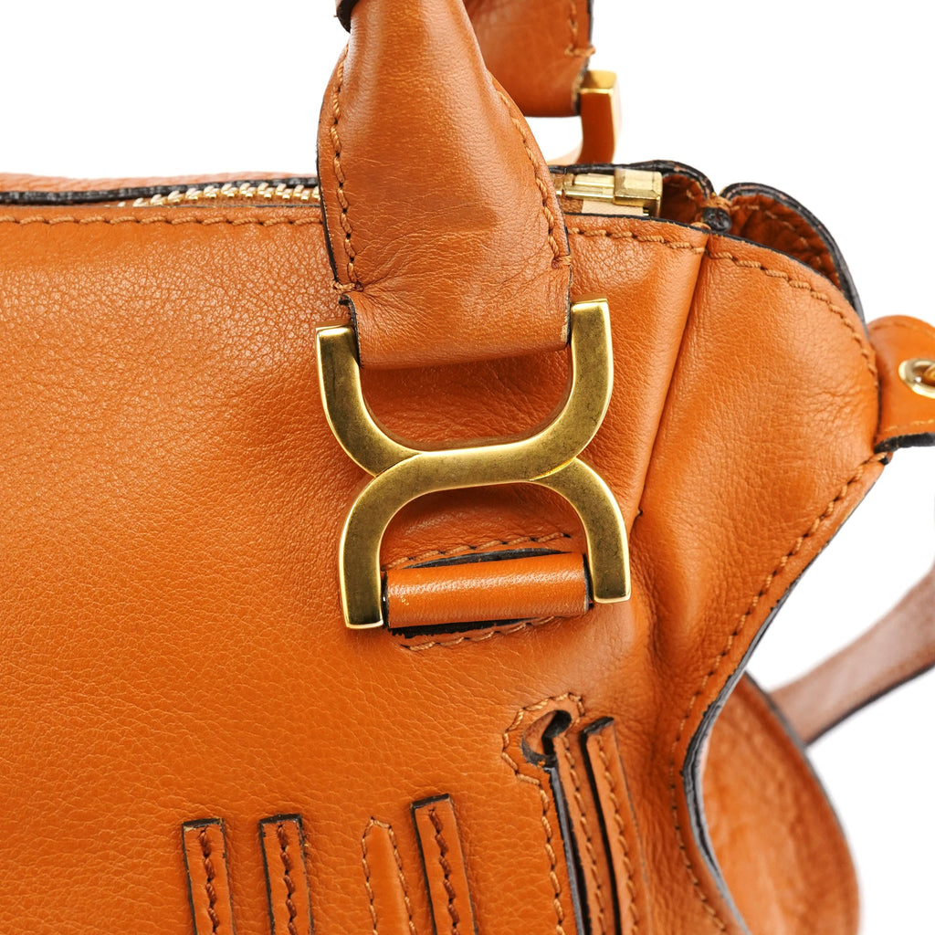 Orange Leather Marcie 2-Way Bag