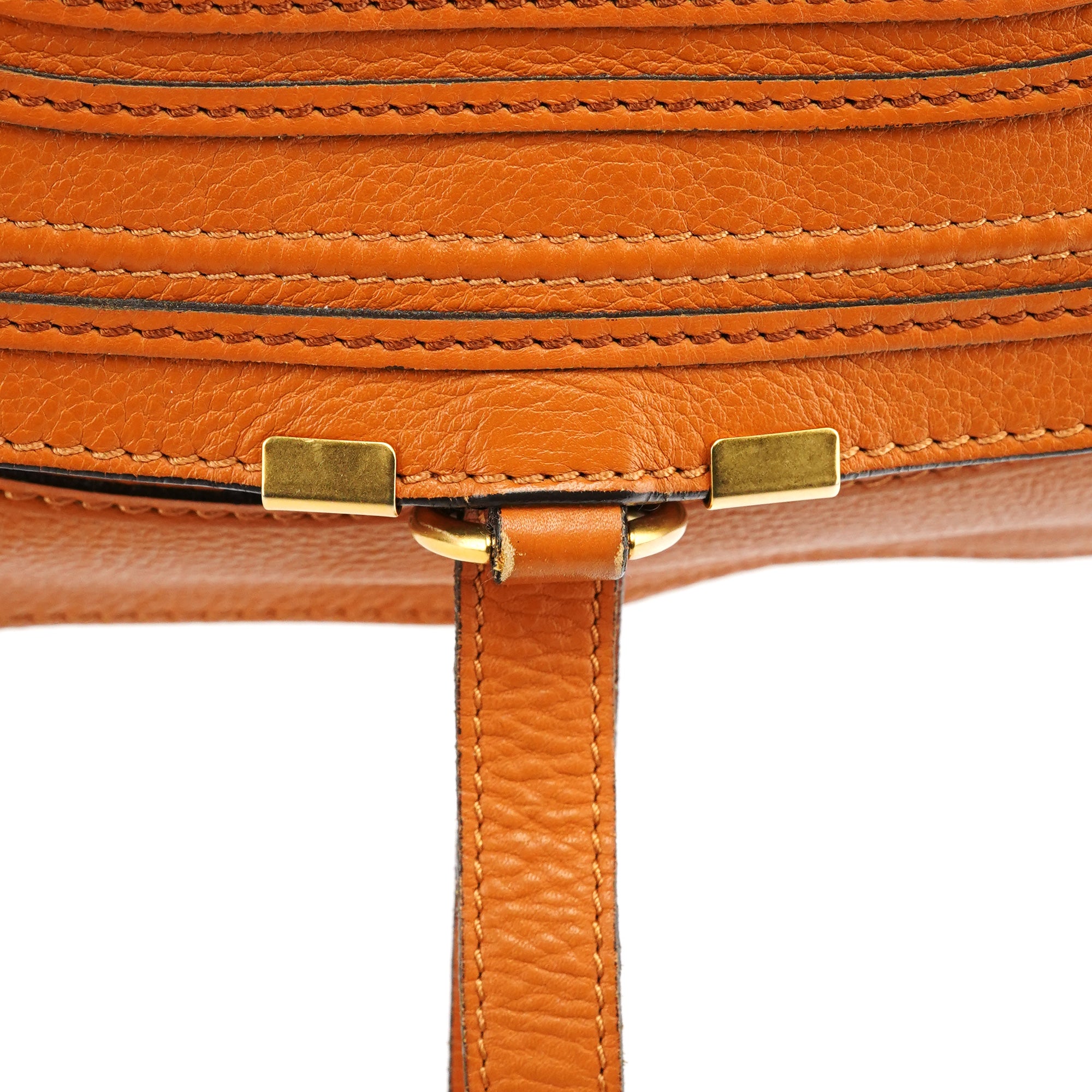 Orange Leather Marcie 2-Way Bag