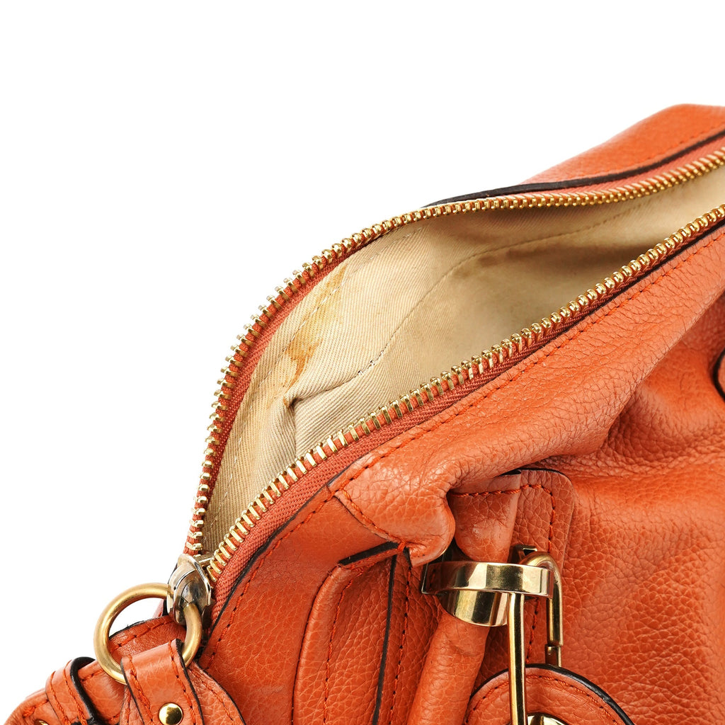 Orange Leather Paraty 2-Way Bag