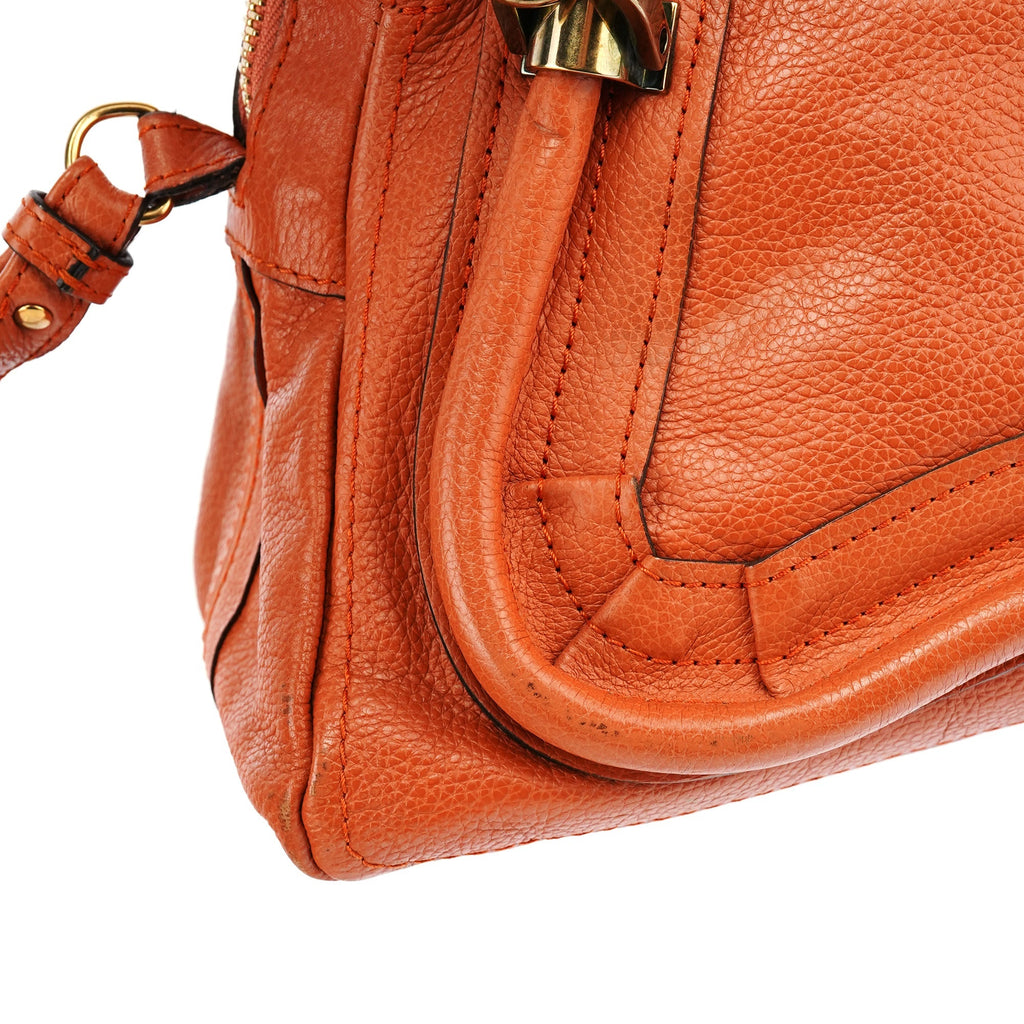 Orange Leather Paraty 2-Way Bag