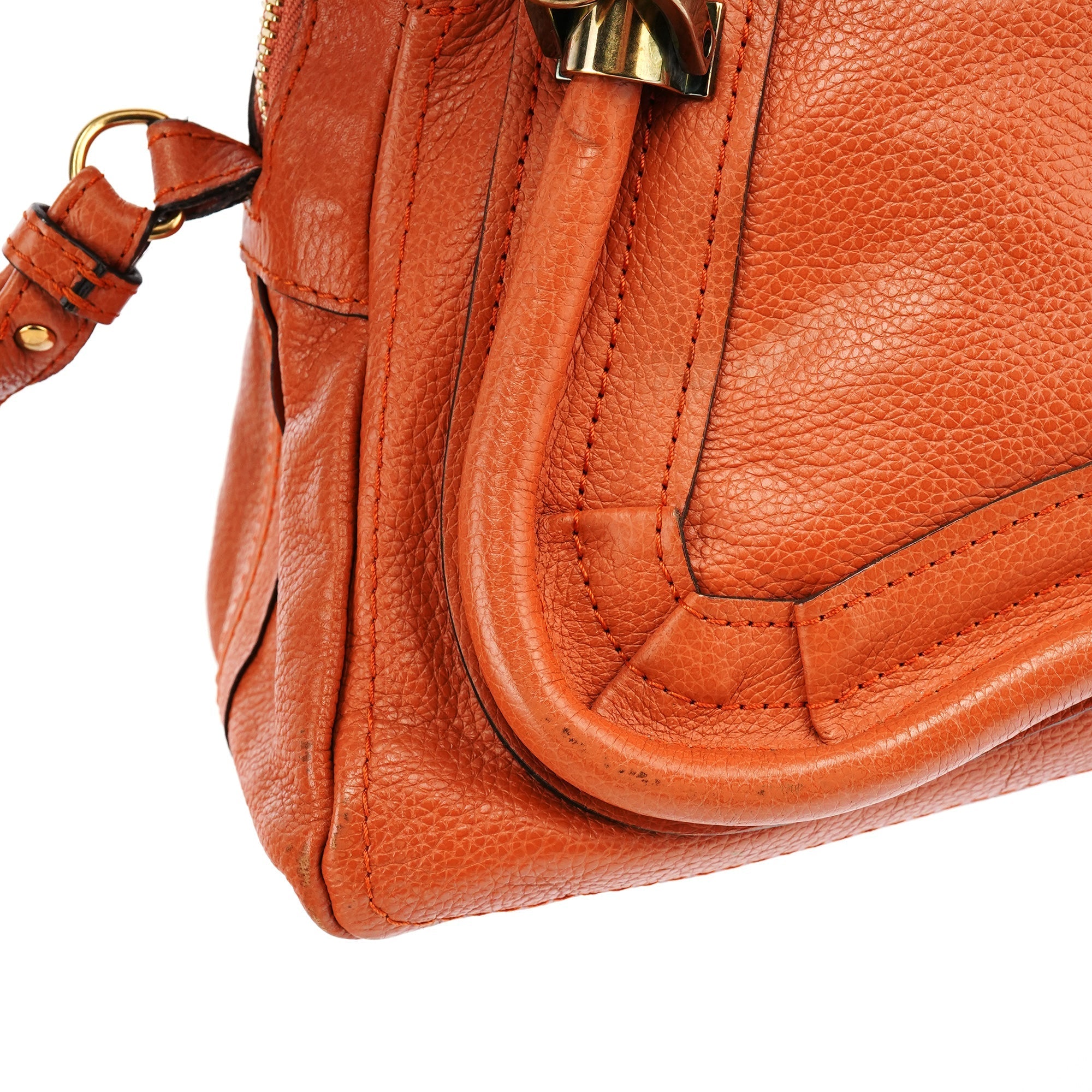 Orange Leather Paraty 2-Way Bag