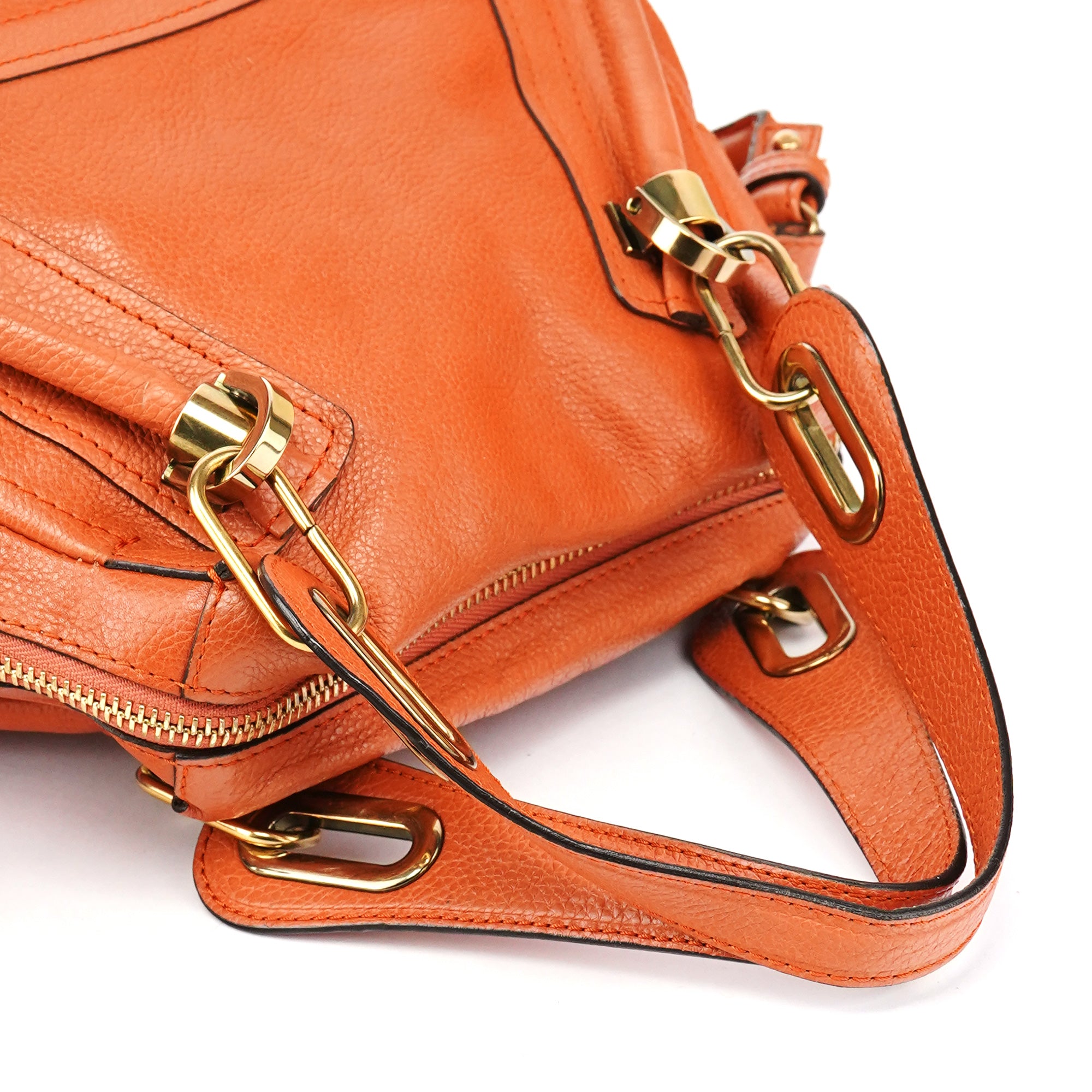 Orange Leather Paraty 2-Way Bag