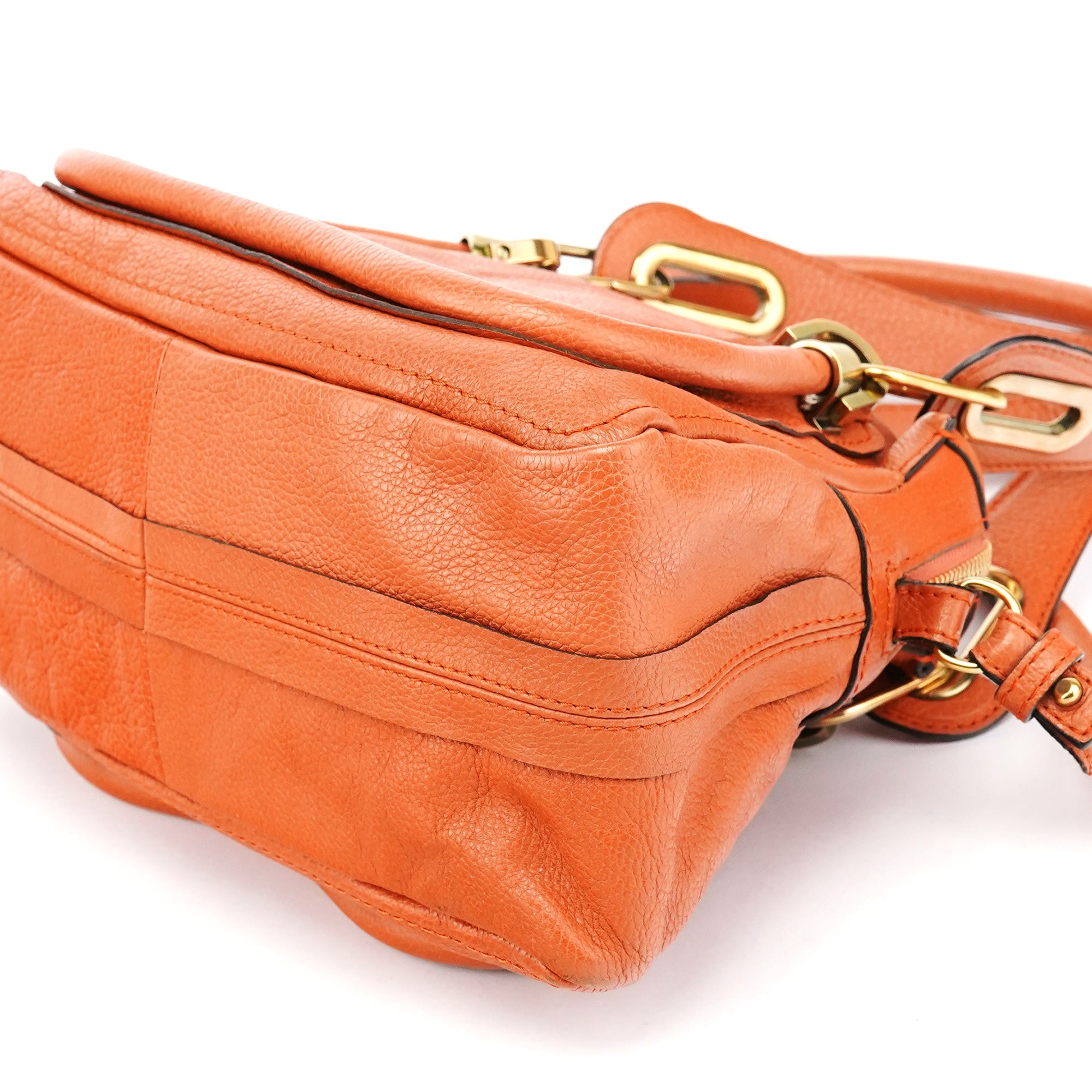 Orange Leather Paraty 2-Way Bag
