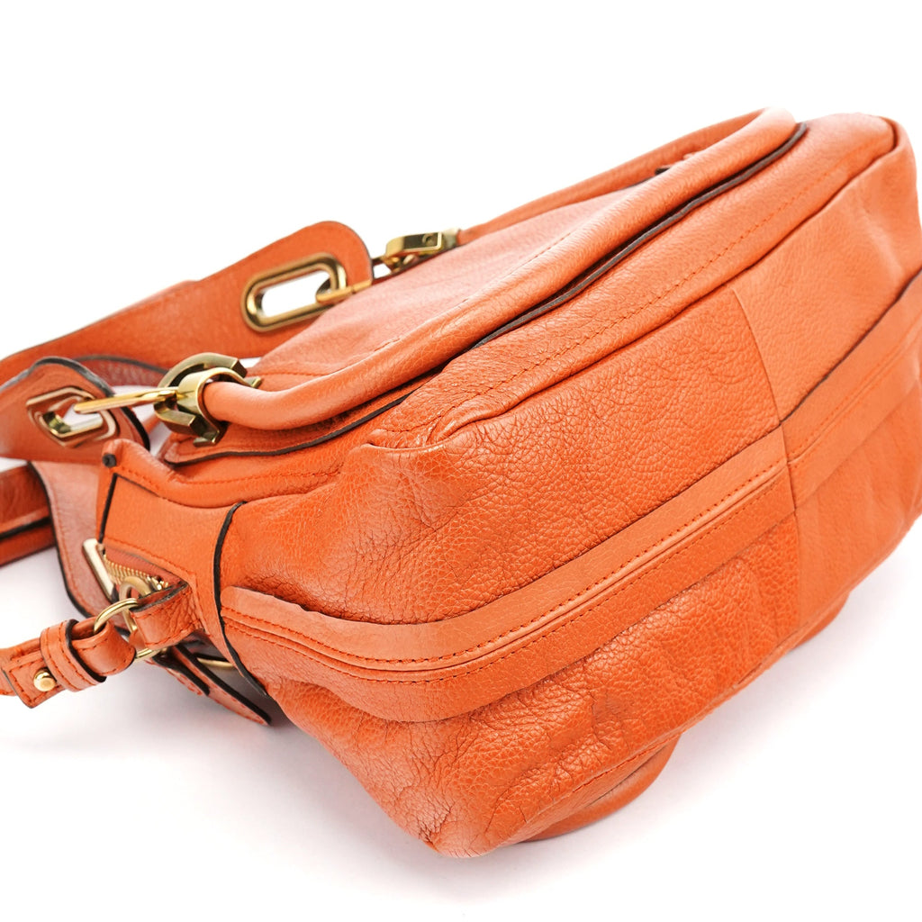Orange Leather Paraty 2-Way Bag