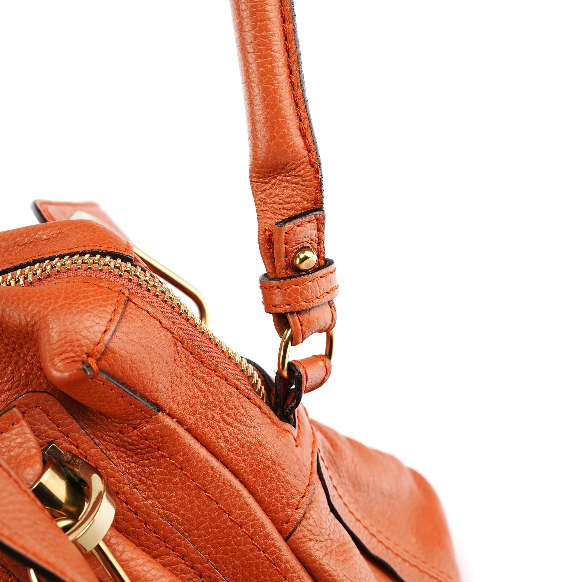 Orange Leather Paraty 2-Way Bag