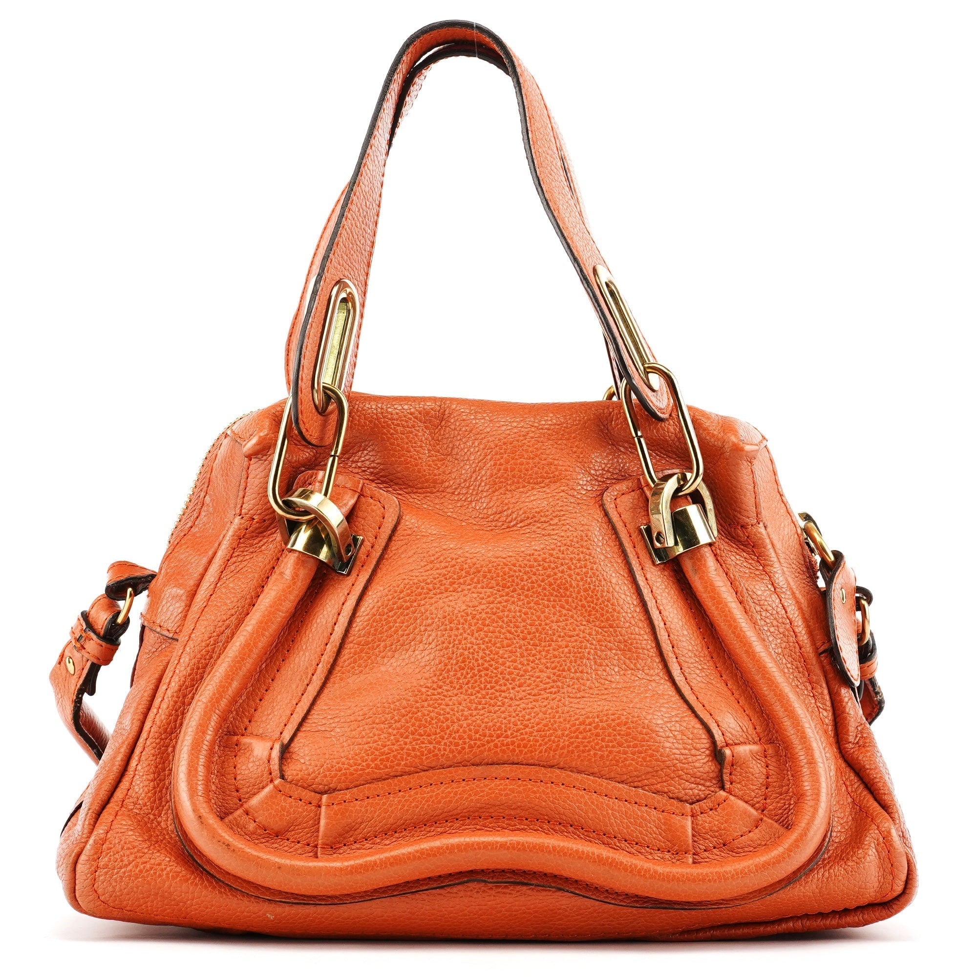 Orange Leather Paraty 2-Way Bag